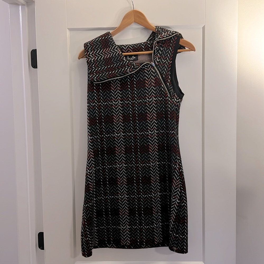 Stretchy black and red warm dress